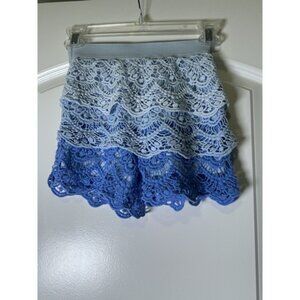 Xhilaration Shorts Girls Medium Crochet Lace Ombre Lined Boho Festival
